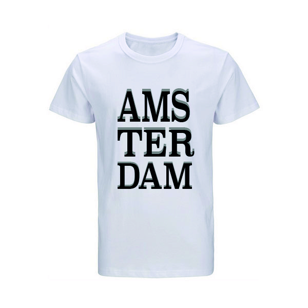 t-shirt-wit AMSTERDAM