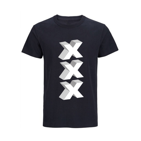 Amsterdam T-shirt zwart 3D-XXX